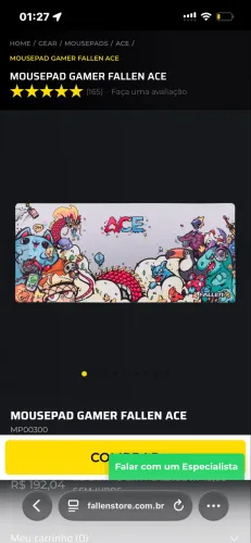 MOUSEPAD FALLEN ACE SPEED++ 90x40cm