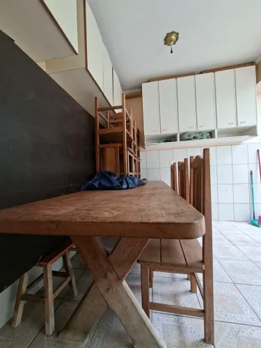 Conjunto Jantar Rústico Fazenda: Mesa 2,50m Madeira Maciça + 10 Cadeiras