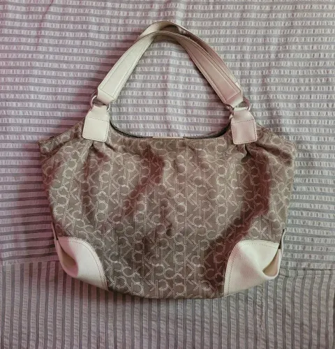 bolsa couro legítimo vintage calvin klein