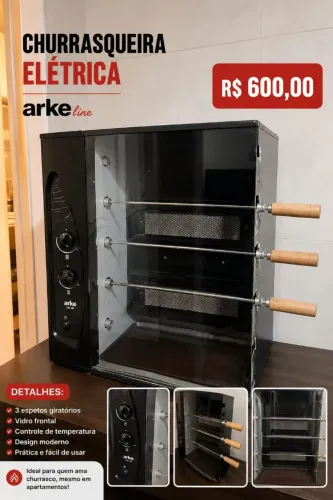 Churrasqueira Elétrica em Excelente Estado - Funcionando Perfeitamente