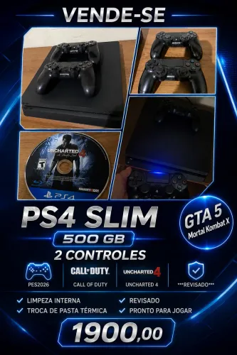 Ps4 Slim / 500 GB / Revisado / 2 Controles