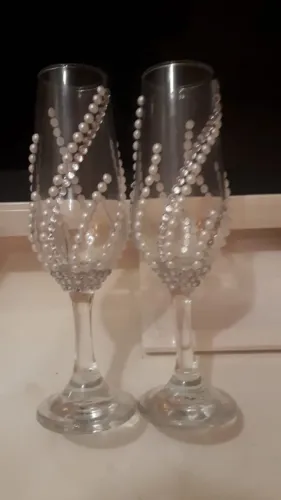 Jogo de taças decoradas