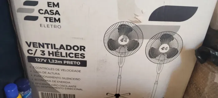 Ventilador de Coluna Turbo 3 Velocidade Silencioso 127v