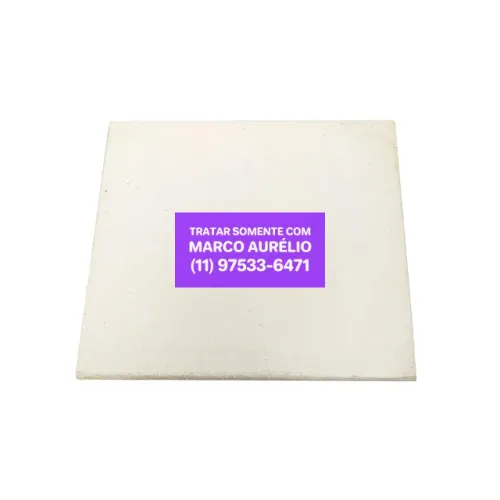 Pedra Refratária Quadrada 40x40cm para Pizza 12mm Reforçada Forno e Churrasqueira