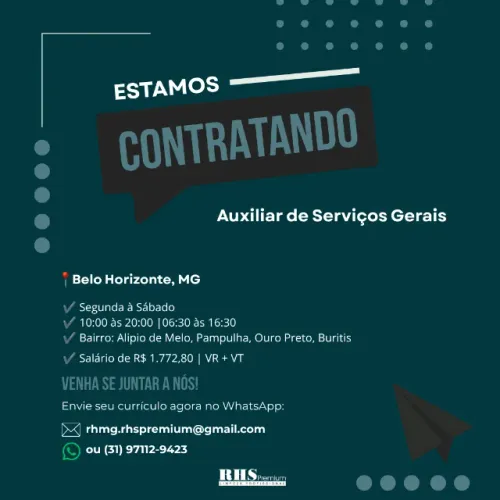 AUXILIAR DE SERVIÇOS GERAIS - RHS PREMIUM