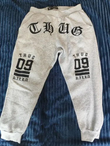 Calça moletom THUG NINE autêntica Cinza / mescla