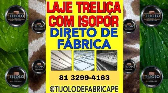 laje treliça com isopor direto do fabricante 