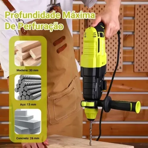 Furadeira De Impacto1200W Martelete Parafusadeira Rompedor Profissional 3J SDS-Plus Desoon