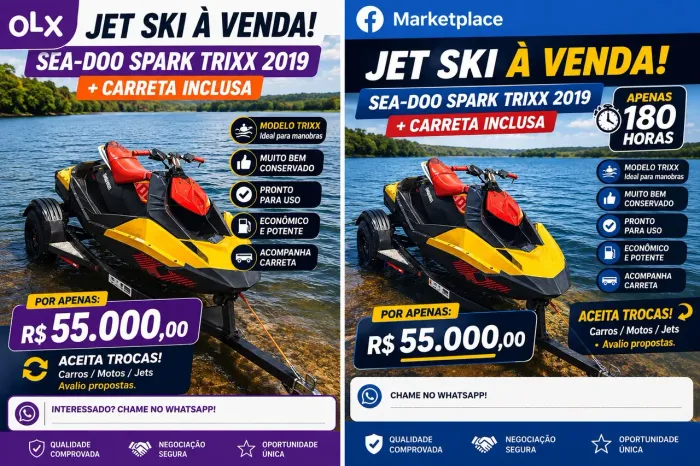 Jet Ski Sea-Doo Spark Trixx 2019 + Carreta