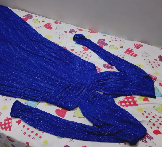 Vestido de festa azul royal, tamanho M (retirada em Planaltina DF)