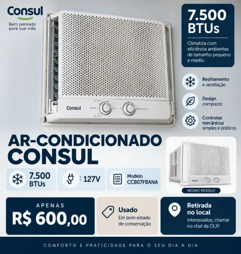 Ar-condicionado Consul de janela ? 7.500 BTUs