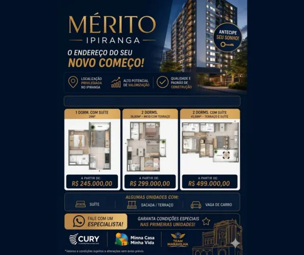 Apartamentos 1 e 2 quartos