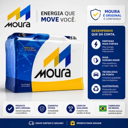 ? BATERIA MOURA 60AH ? POTÊNCIA E CONFIANÇA! ?