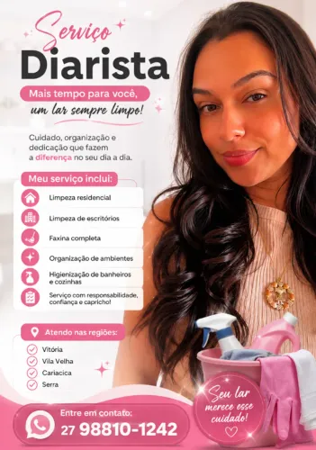 Diária , serviço de limpeza.