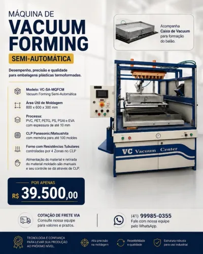 *Máquina de Vacuum Forming Semi-Automática VC-SA-MQFCM* caixa de vacum para fazer o balão