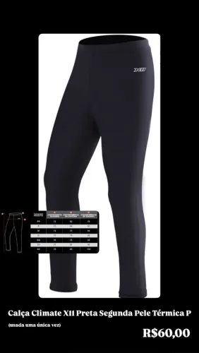 Calça Segunda Pele X11 Climate P - Térmica, Usada 1x, Impecável