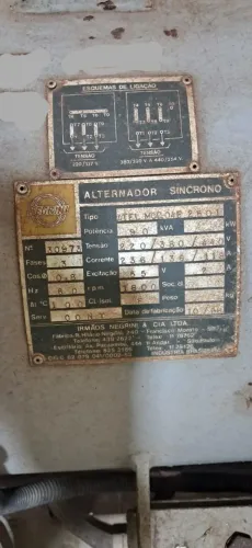 Gerador 90 kva motor MWM 6 cilindros, bomba injetora.