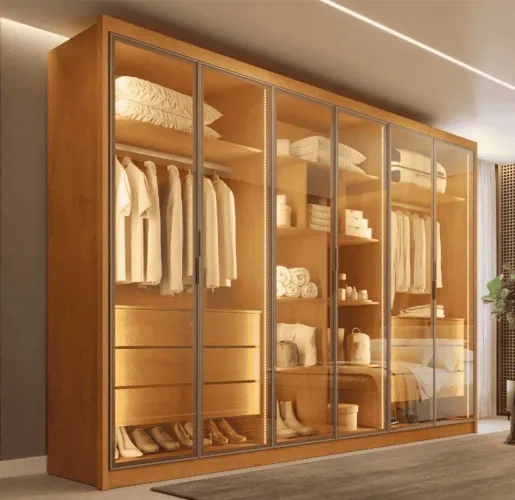 Guarda Roupa 6 Portas Premium 280 Peroba