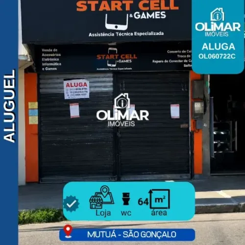 Loja para aluguel com 64 metros quadrados em Mutuá - São Gonçalo - RJ