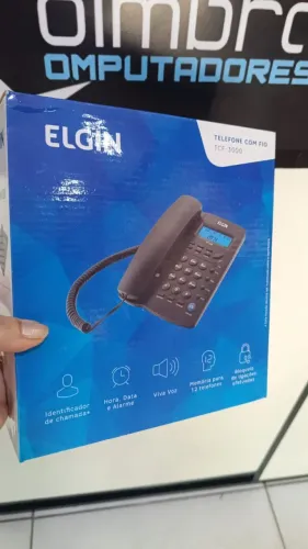 Aparelho de Telefone com Fio Elgin TCF 3000 com Identificador de Chamada - Loja Coimbra