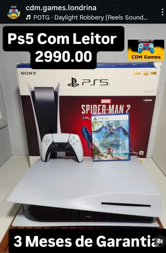 Ps5 Com Leitor 2990.00 - 3 Meses de Garantia