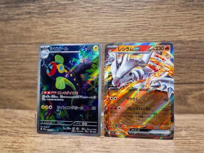Cartas Pokémon Japonesas Reshiram ex + Eelektrik AR