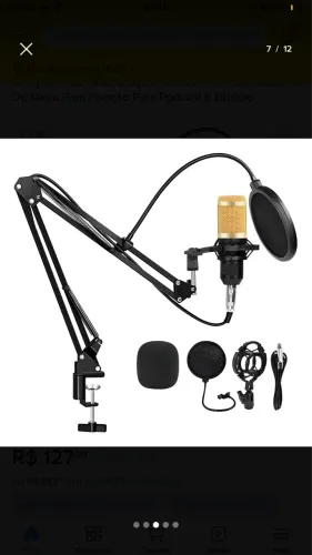 MICROFONE DE MESA COM BRAÇO ARTICULADO 