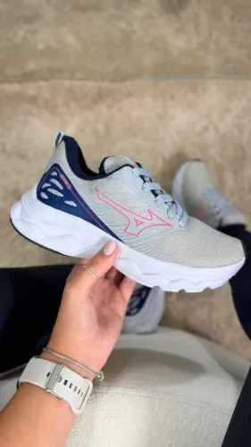 Tênis Mizuno Space 5 Cinza/Rosa Feminino Premium - Disponível 34 AO 39