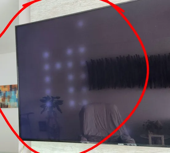 TV Samsung 75? Smart TV - com FALHA no LED da tela.<br>