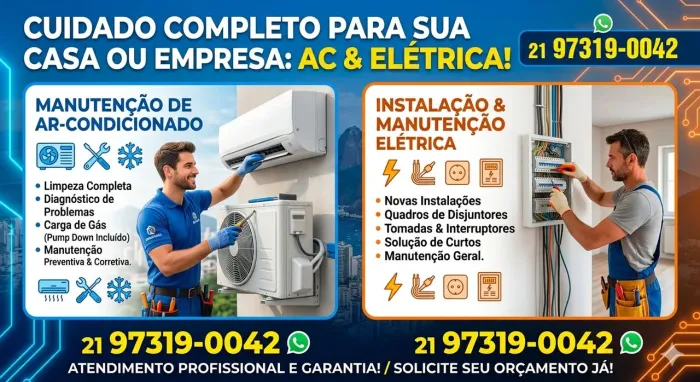 Técnico de Ar-Condicionado e Eletricista Profissional - Orçamento Rápido
