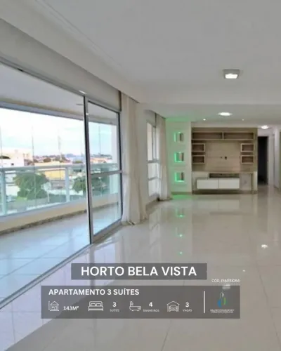 APARTAMENTO NASCENTE 143m² 3 SUÍTES VARANDA GOURMET 3 VAGAS DEPÓSITO INFRA VENDE HORTO BEL
