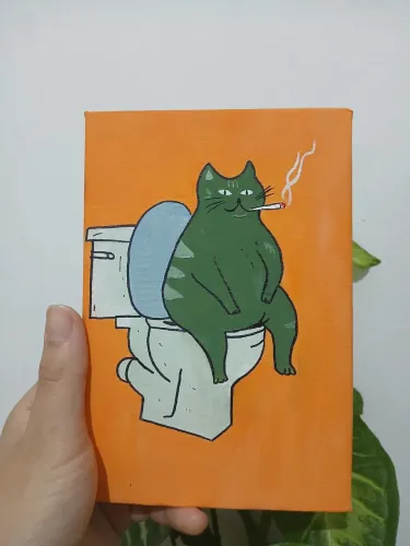 Quadro gatinho fumante