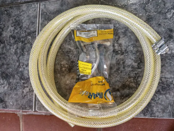 Kit gás válvula registro mangueira 2 metros botijão