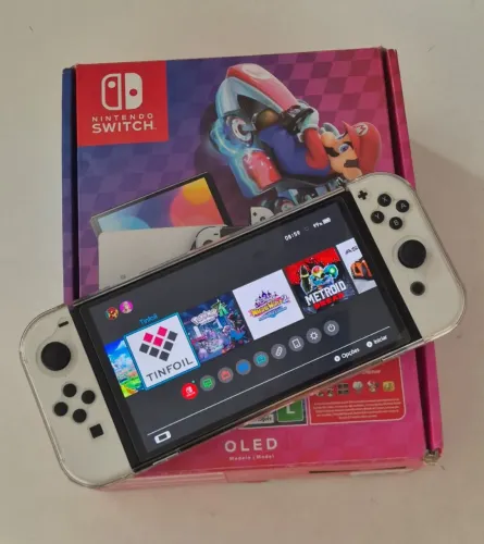 Switch OLED | Desbloqueado 256g | Completo | ACEITO OLX PAY