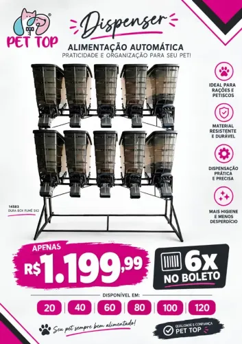 Dispenser porta ração Durapets 40 litros