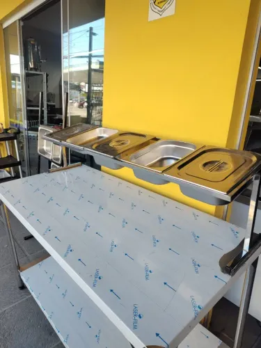 AL - Mesa lisa Condimentadora em INOX - 1.50mt
