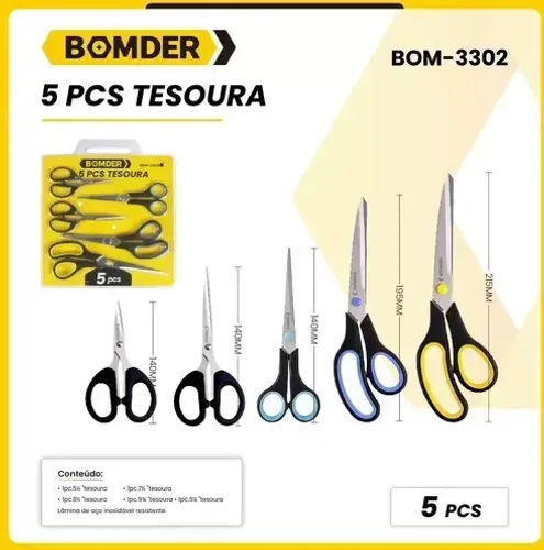 KIT DE TESOURAS COM 5PCS BOMVINK BOM-3302