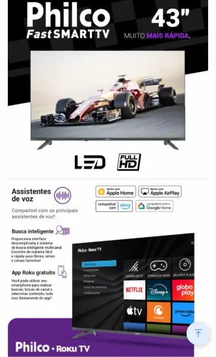 TV Smart Philco 43" PTV43VA4REGB - Excelente Estado | R$ 1.350,00