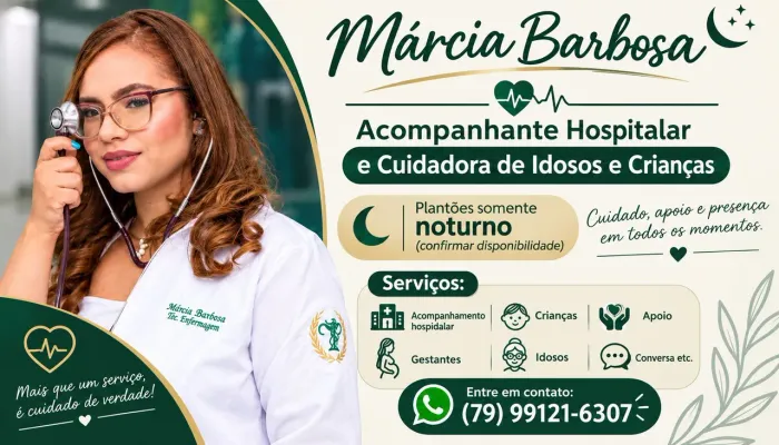 Cuidadora de idosos e acompanhante hospitalar