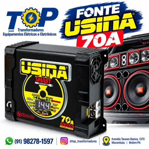 Usina 70A para som automotivo
