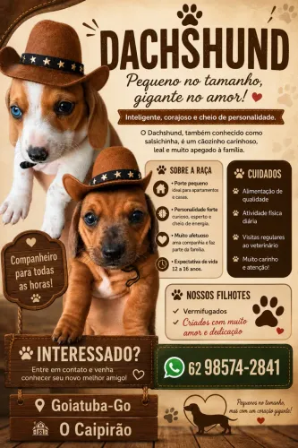 Temos lindos filhotes Dachshund