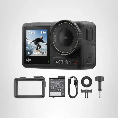 DJI Osmo Action 4 Essential Combo Câmera de Ação 4k 120Fps 10 bits e D-Log M - Lacrado