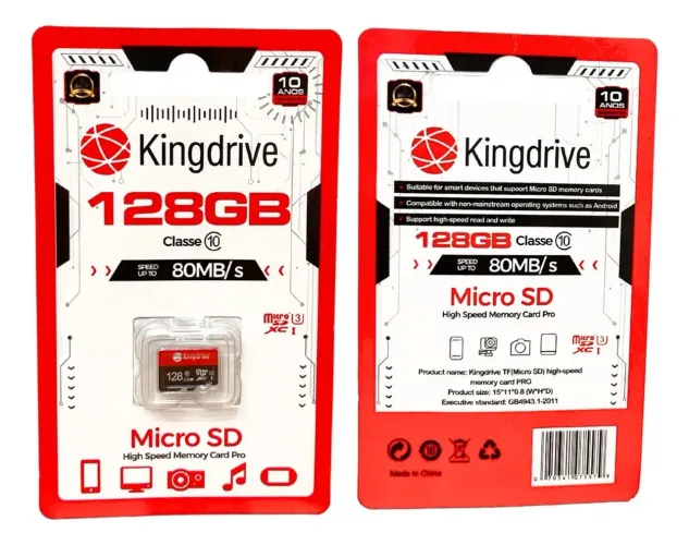 Micro Sd 128gb Cartão De Memória Classe 10 80mb/s
