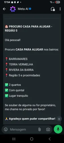 Estou a procura de casa para alugar