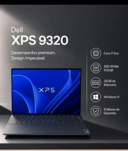 Notebook dell xps 9320  core i7 evo 32gb memória ssd 512gb 