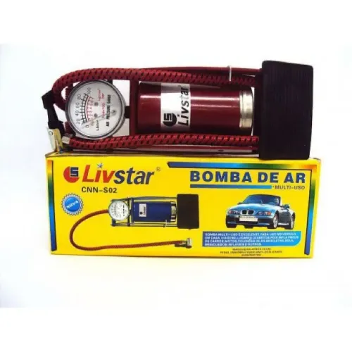 Bomba de Ar Com Pedal e Manômetro