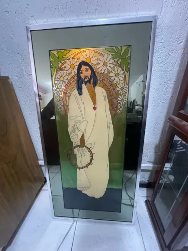 Quadro Vitral Iluminado Jesus Cristo