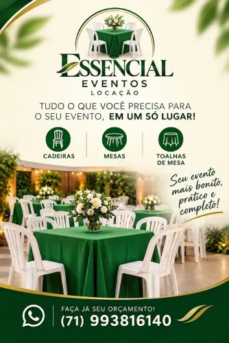 Locação de mesas e cadeiras para eventos