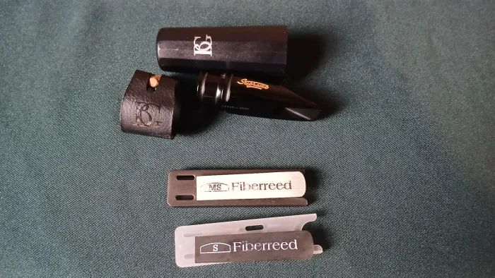Boquilha Sax soprano Everton Supreme, Abraçadeira BG, palhetas Fiberreed