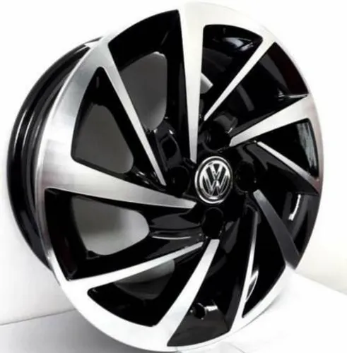 Roda aro 15 Krmai VW Gol Preta com diamantado 4X100 jogo novo